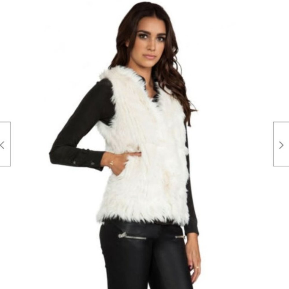 Bardot Faux Foxy Vest in Ivory US Size Large 10 - Picture 3 of 6